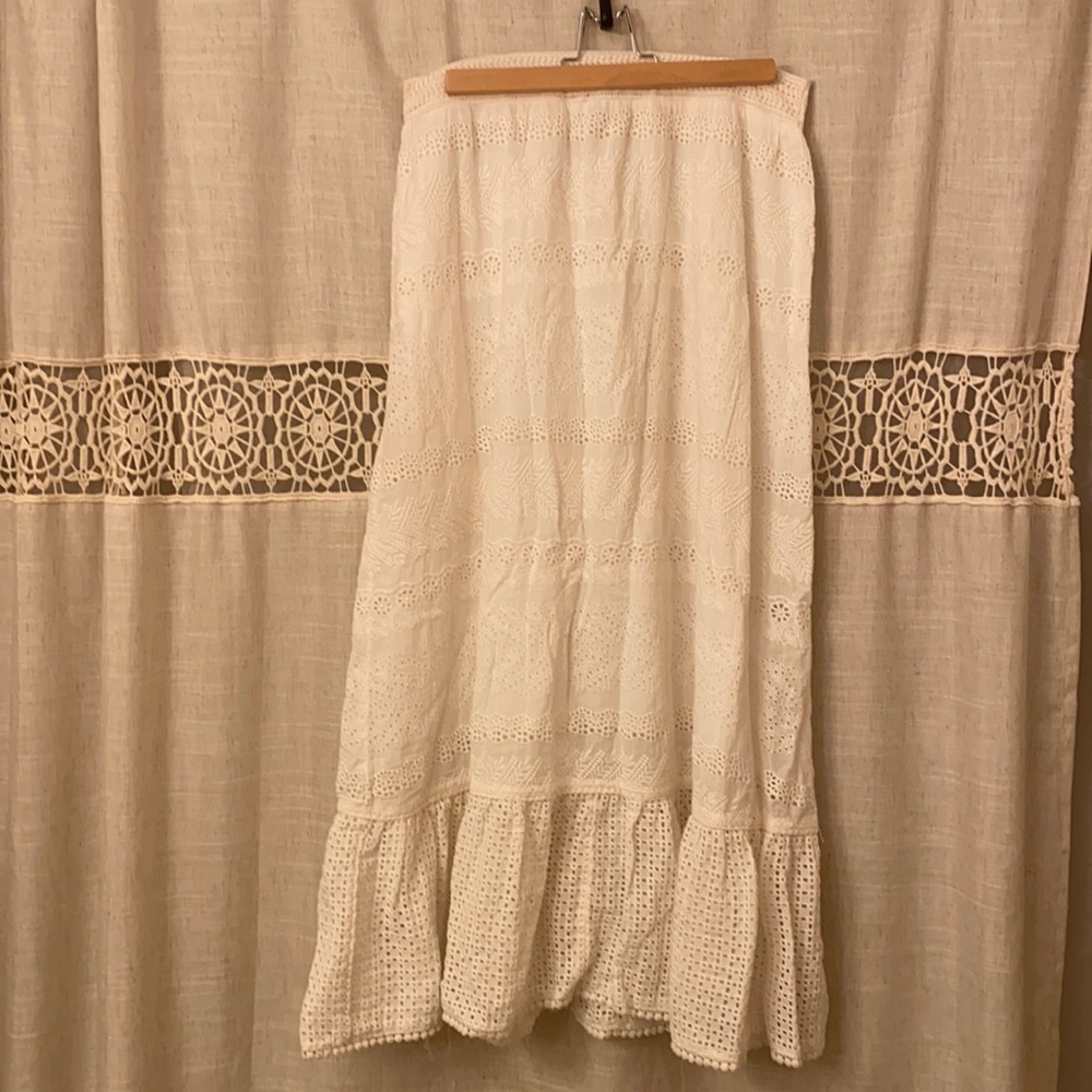 MOVING SALE Urban Outfitters White Lace Crochet Maxi Skirt